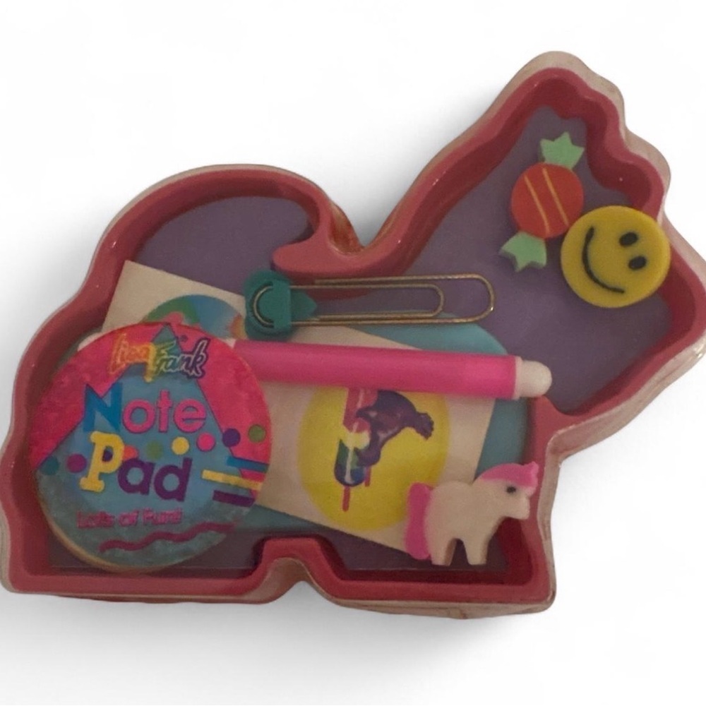 Vintage 1999 Lisa Frank Scotty Dog Notepad Set Complete w Pen Clips